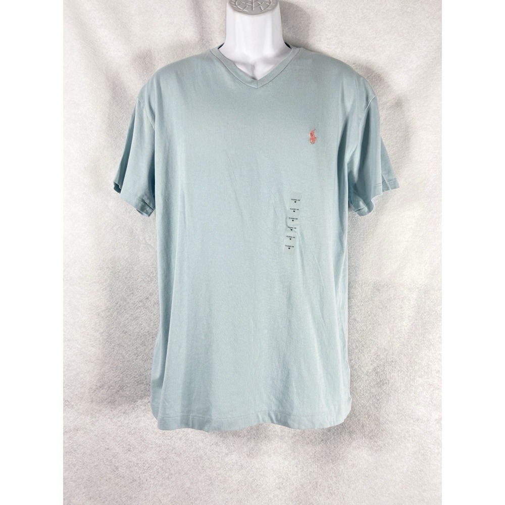 Polo Ralph Lauren T-Shirt Men's Medium Turquoise V-Neck Classic Fit Cotton New
